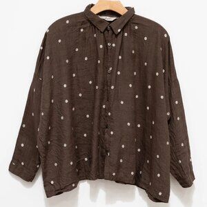 Brown Polka Dot Women's Top
